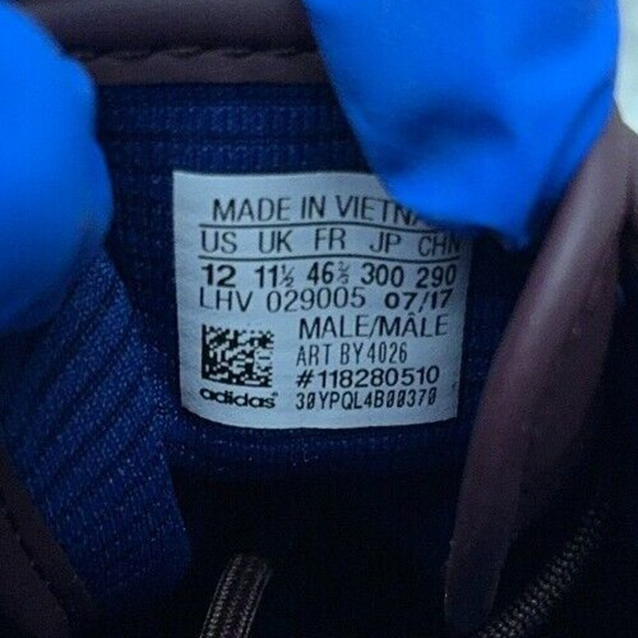 Adidas Men's Burgundy Low Sneakers Shoes Size 12 New - Picture 5 of 7